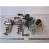 Image 1 : (6) Glass insulators and (3) vintage meat grinders(parts missing on some)