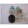 Image 2 : (6) Glass insulators and (3) vintage meat grinders(parts missing on some)