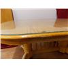 Image 3 : *Oak Dining Room Table w/ Claw and Ball Feet (59x41 w/ 2 18” Leaves) + Glass Top (59x41)