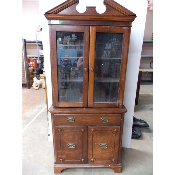 *Antique Wood Cabinet 2-Piece (16x30.5x68)