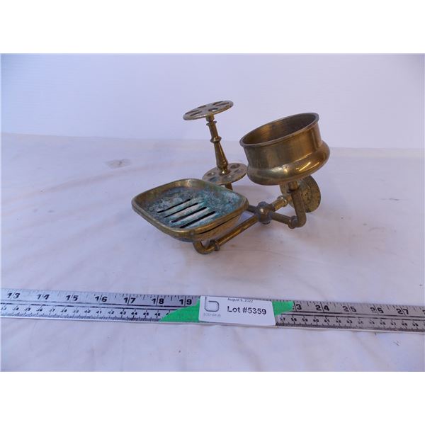 Brass Wall Mounted Soap/Toothbrush Holder