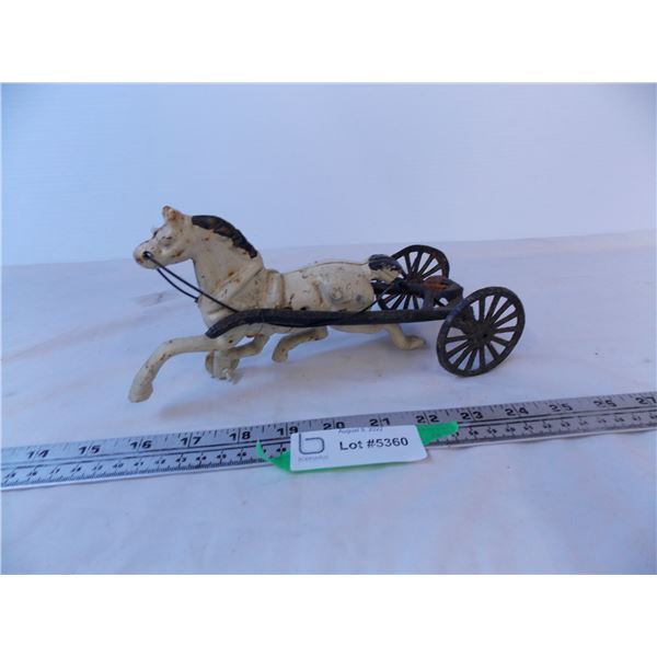 Antique Cast Iron Horse and Wagon