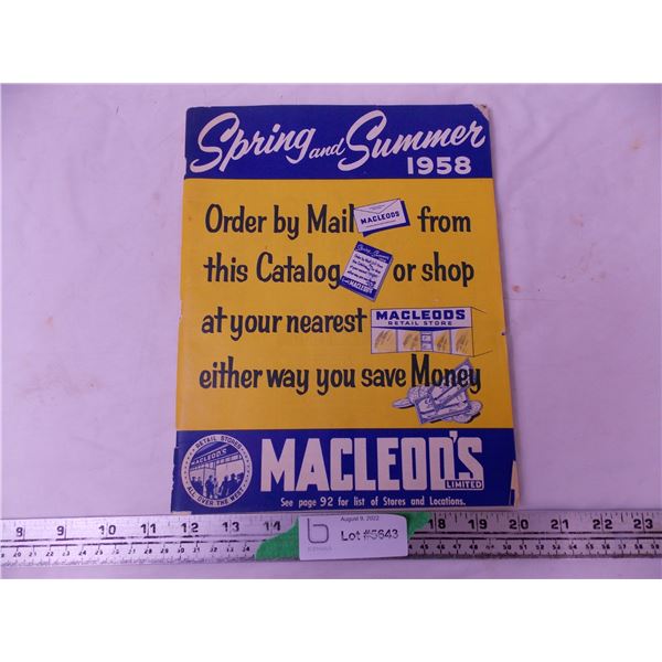 1958 Macleod Mail Order Catalogue (Good Condition)