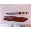 Image 1 : J. Nowill & Sons “Bowie” Knife w/ Leather Case (Made in England)