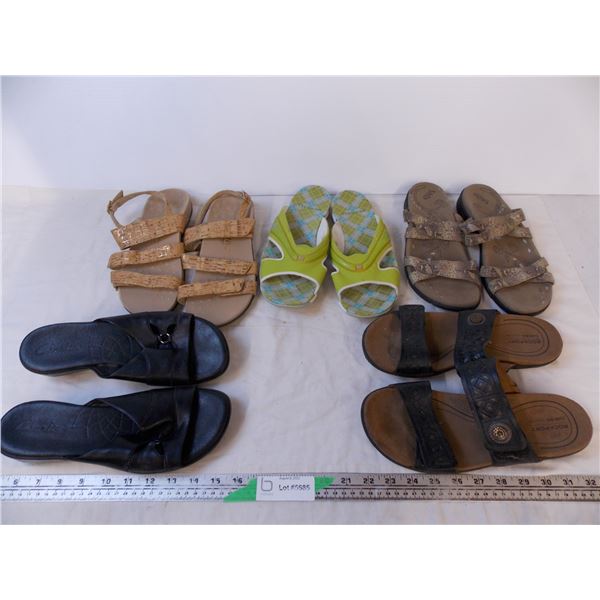 (5) Pairs of Women’s Size 9 Sandals