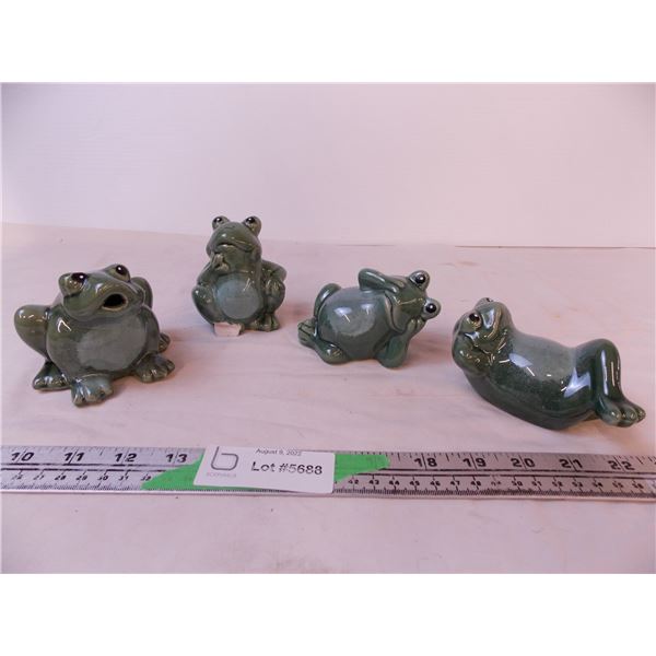 (4) Ceramic Frogs