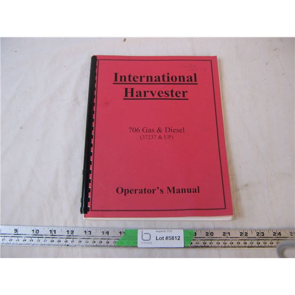 International Harvester Operator’s Manual (looks like reproduction)