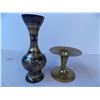 Image 4 : Pair of Brass Candlestick Holders, Brass Match Holder, Brass Vase, Candleholder