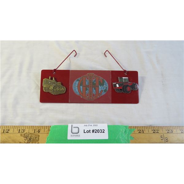 Case International Metal Sign with tractor Pins
