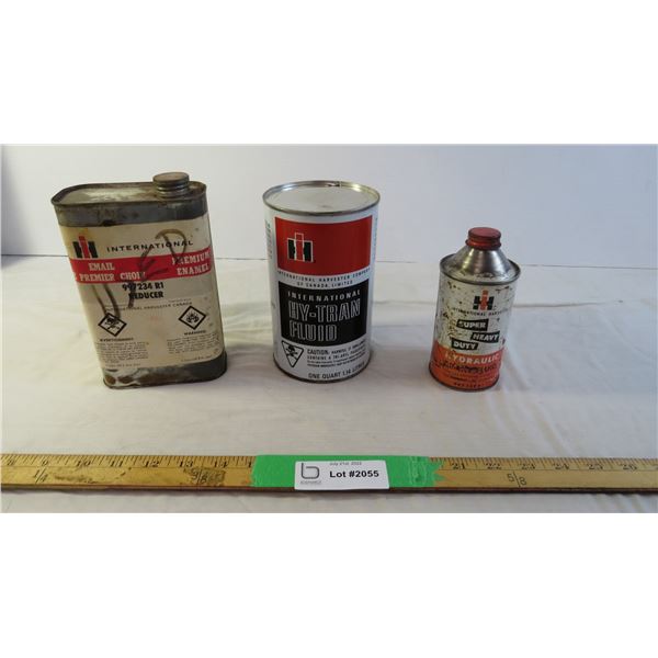 (3) IH oil tins