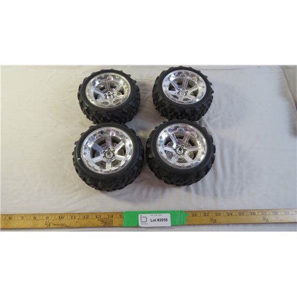 (4) Hard plastic truck toy tires