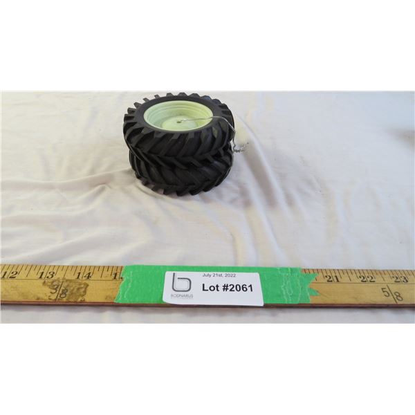 (2) Farm toy tractor tires with custom rims