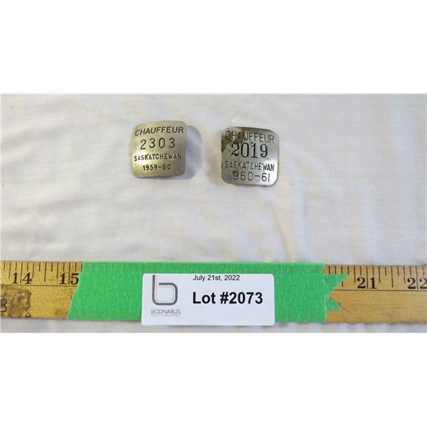 (2) Chauffeur Pins Sask 1959-1961
