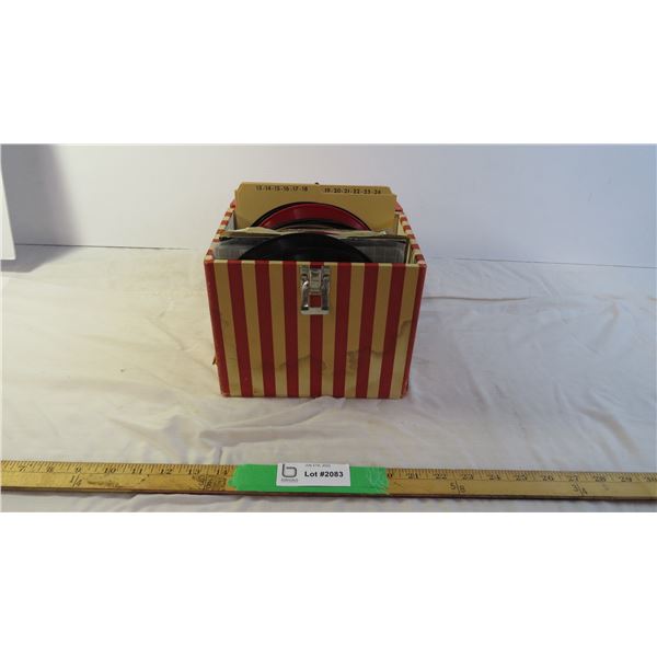 Viking 45 rpm record case and assorted records