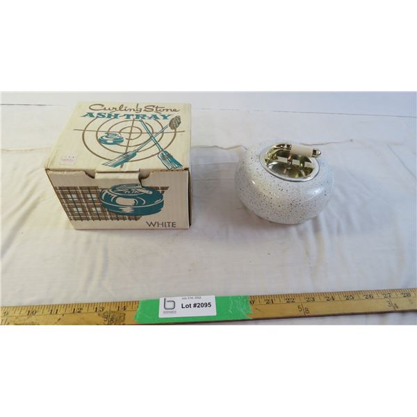 Curling Stone Ashtray White