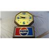 Image 1 : Pepsi plastic wall clock and light