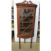 *Antique Walnut Corner Cabinet with key 75"X28"