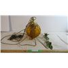 Image 1 : Retro Hanging Lamp (Amber Swag Lamp) - working