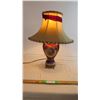 Image 8 : Antique Lamp (1930's?) with original shade - working (missing nut)