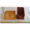 Image 1 : (2) Table Top wooden Organizer cabinet