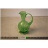 Image 3 : Green Opal Art Glass Pitcher 7 1/2” Tall
