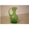 Image 6 : Green Opal Art Glass Pitcher 7 1/2” Tall