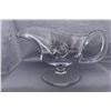 Image 1 : Elegant 9” Long 1950’s Crystal Large Gravy/Sauce server with Ladle