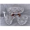Image 1 : Hand Cut Crystal Pinwheel Creamer/Sugar/Under Tray set