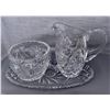Image 2 : Hand Cut Crystal Pinwheel Creamer/Sugar/Under Tray set