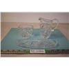 Image 3 : Hand Cut Crystal Pinwheel Creamer/Sugar/Under Tray set