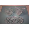 Image 4 : Hand Cut Crystal Pinwheel Creamer/Sugar/Under Tray set
