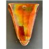 Image 2 : Imperial Glass Co. Carnival Glass Pumpkin Marigold “Soda Gold” Wall Pocket / Small chip