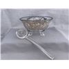Image 1 : Elegance 3-footed bowl with Silver overlay and with glass Ladle