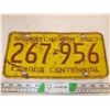 Image 2 : Saskatchewan Canada Centennial 1967 License Plate 267-956