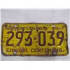 Image 3 : Saskatchewan Canada Centennial 1967 License Plate 293-039