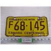 Image 2 : Saskatchewan Canada Centennial 1967 Farm License Plate F68-145