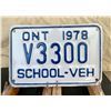 Image 1 : ONT School vehicle 1978 License Plate