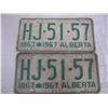 Image 2 : Alberta Centennial 1967 (matched pair) License Plates