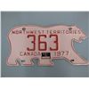 Image 2 : NWT Northwest Territories rare 1977 with 78 sticker Bear License Plate