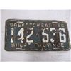 Image 4 : Lot of 3 heavy patina Saskatchewan License Plates: 1947, 1955, 1956