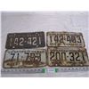 Image 2 : Lot of 4 heavy patina Saskatchewan License Plates: 3 x 1959 + 1960