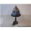 Image 2 : Metal electric Lamp with Glass Reverse Painted Shade