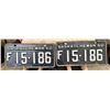 Image 1 : Saskatchewan 1960 (matched pair) Farm License Plates