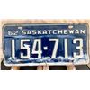 Image 1 : Saskatchewan 1962 License Plate