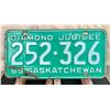 Image 1 : Saskatchewan Diamond Jubilee 1965 License Plate