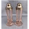 Image 1 : Pink Depression Very rare “Royal Lace” Salt & Pepper set