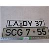 Image 1 : (2) license plates Germany