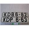 Image 1 : (2) license plates former East Germany