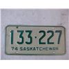 Image 2 : Saskatchewan 1974 License Plate 133-227