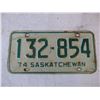 Image 2 : Saskatchewan 1974 License Plate 132-854